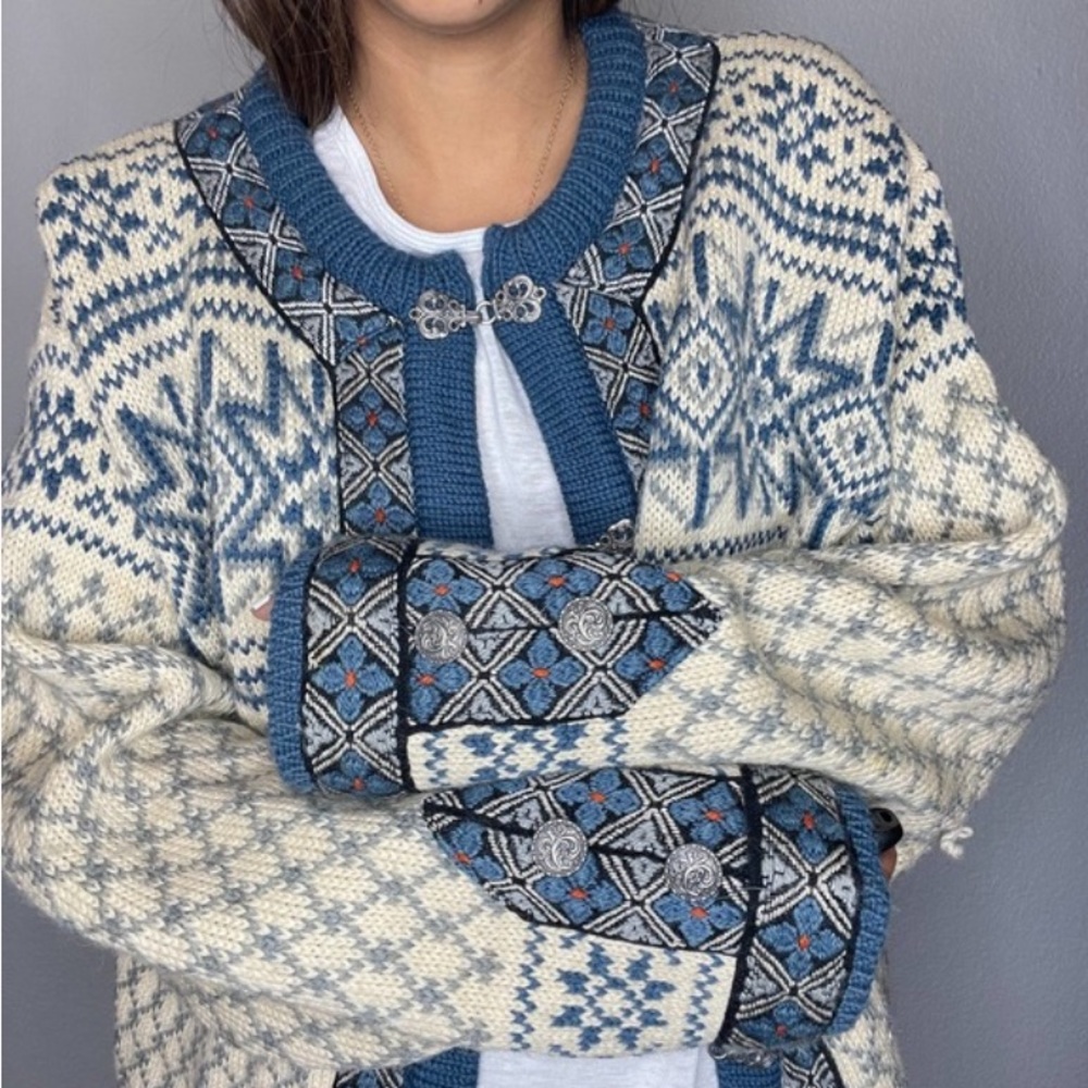 New Dale Of Norway Wool Cardigan Coat/Sweater Size XXL